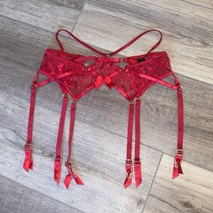 Honey Birdette Jessica red garter
